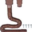 7ft Long Gutter Downspout Extensions, Outer Diameter 3" Downspout Extender for Rainwater Drainage, Flexible Drainage Pipe Suitable for 2"3" and 3"4" Downspout (Brown-1-Pack)