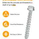 40 PCS 1/2" x 4" Concrete Screw Anchors, Large Diameter Heavy Duty Screw Anchor for Concrete, Masonry, Brick, Block Anchoring