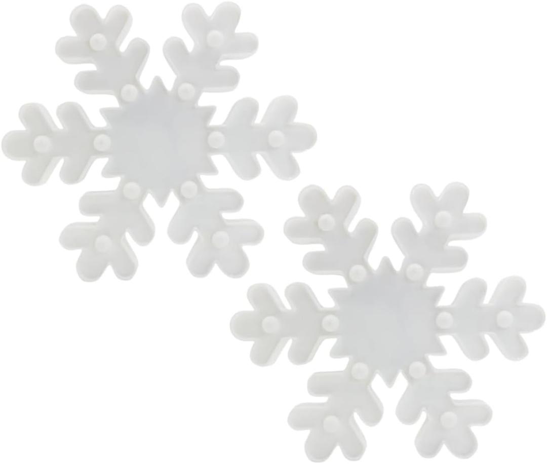 2pcs Led Snowflake Night Light Snowflake Shape Battery Lighted for Windows Decorative Night Light for Party Wedding Birthday