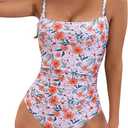 Eomenie Women's One Piece Swimsuits Tummy Control Ruched Bathing Suit 1 Piece Swimwear, L