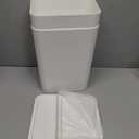 TIPGO Bathroom Trash Can with Lid, 4 Gallon / 15 Liter Small Garbage Can, Press Top Bin, Plastic Wastebasket with Pop-Up Lid for Bedroom, Living Room, Office (White, 2 Pack)