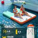 HeySplash Inflatable Floating Dock, 86ft Floating Docks with Anti-Slip Surface Water Access, Inflatable Dock Floating Docks for Lakes Pools Boats Oceans, Up to 4-6 People, 8ft x 6ft x 0.5ft