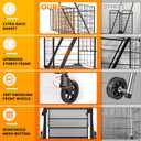 455lbs Shopping Cart for Groceries, Large Heavy Duty Grocery Cart on Wheels, Folding Dual Basket Utility Carts with Waterproof Liner, Shopping Carts for Transport, Laundry, Gift, Luggage