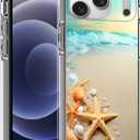 Phone Case for iPhone 17 Pro, Beach Starfish Seashell Conch Designed for Shockproof Soft TPU Clear Case (image-11)