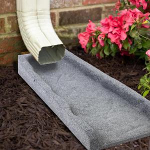 2 Pack Rubber Downspout Splash Block Rain Gutter Down Spout Drain Trays Gray & Brown