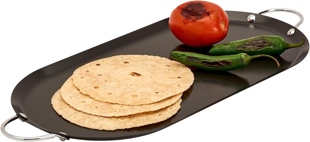 Infuse 15.75-inch x 7.75-inch Oval Carbon Steel Comal/Griddle
