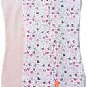 SwaddleMe by Ingenuity Compression Baby Swaddle Pod, Two-Way Zipper for Easy Diaper Changes, Improves Sleep & Calms Startle Reflex, 0-2 Months, 1.0 TOG, 2-Pack - I Heart You