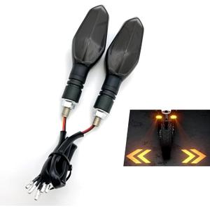 2PCS Motorcycle Turn Signals Projector Blinkers, Motorbike Front Rear Led Lights with Projection Arrow, 3 Wire Turn Signal Lights for Motorcycles Indicators, 27 DRL Light Modes (Yellow)