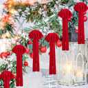 Daifunli 8 Pcs Extra Large Valentines Day Velvet Bows, 17.7 x 8.7 Vintage Raw Edge Ribbon Swag Bows for Romantic Home Decor, Door Wall Mantel Hanging Decorations(Red,8.7 x 17.7 x 3 in)