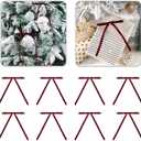 Burgundy Velvet Ribbon Christmas Bow 5 x 7 Inches Premade Maroon Bows for Christmas Tree Hanging Decorations Gift Wrapping Wreaths Crafts Outdoor Indoor Home Decor Wedding, Pack of 24