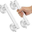 Upgraded 2-Pack Grab Bars for Shower Bathroom Wall, Heavy-Duty Suction Grab Bars Shower Handle Safety for Elderly Seniors Handicap, No Drilling Tool-Free, Easy Removal and Reusable (White)