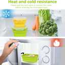4 Collapsible Silicone Food Storage Containers,Kitchen Stackable Leftover Bento Lunch Meal Box with Plastic Airtight Lids, Leak-proof Camping Food StorageMicrowave Dishwasher Freezer Safe