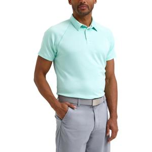 Lee Mens Golf Series Short Sleeve Performance Polo Shirt (Medium, Sea Grass)