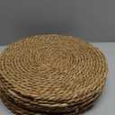 Defined Deco Woven Placemats Set of 10,12" Round Rattan Placemats,Natural Hand-Woven Water Hyacinth Placemats,Farmhouse Weave Place Mats,Rustic Braided Wicker Table Mats for Dining Table,Home,Wedding.