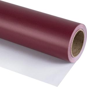 RUSPEPA Wine Red Wrapping Paper Solid Color- Mini Roll - for Christmas, Wedding, Birthday, Shower, Congrats, and Holiday - 17 Inches X 32.8 Feet