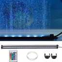 Carefree Fish Aquarium 4/8/12/16/24/40In Led Nanometer Materials Air Stone Strip  and Tube Fish Tank Oxygen Stone Bubble Wall RGB Light Waterproofing Grade IP68(Air Pumps not Included