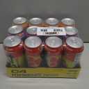 C4 Energy Drink x Popsicle Variety Pack, Carbonated Sugar Free Pre Workout Performance Drink with no Artificial Colors or Dyes, 3 Flavors - Grape, Hawaiian Pineapple, and Cherry, 16 Oz, Pack of 12