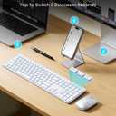 SABLUTE Bluetooth Keyboard and Mouse for Mac 7-Color Backlit, Multi-Device, Rechargeable, KMA1pro Full-Size Wireless Keyboard Mouse Combo with Quiet Scissor-Switch Keys for Mac (Silver White)