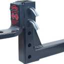 TOPTOW 64189 AdjustableTrailer Hitch Ball Mount with 5/8 inch Hitch Pin, 10 inch Drop Max, Fits 2 inch Hitch Receiver, Matte Black