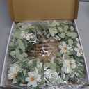 WreathDream 18'' Spring Wreath Summer Wreath for Front Door with Green Eucalyptus Leaves and White Cherry Blossoms for Home Outdoor Farmhouse Porch Wall Decoration, White Gift Box Included