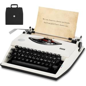Manual Typewriter with Ribbon for Writers, Notes,Letters and Creative Writing, Fully Mechanical Retro Portable Typewriting Machine for Home and Office Vintage Decor, Classic Old Fashioned Collectible