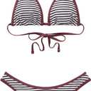 SUUKSESS Women Sexy Thong String 2 Piece Bikini Set Cheeky Halter Swimsuit (XS)
