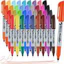 Ultra Fine Point Permanent Marker Bulk, 36 Assorted Colors 0.4mm Fine Tip Permanent Markers setThin Tip Works on Paper, Glass, Ceramic, Plastic, Wood, Rock, Metal for Kids and Adults (Multicolor)