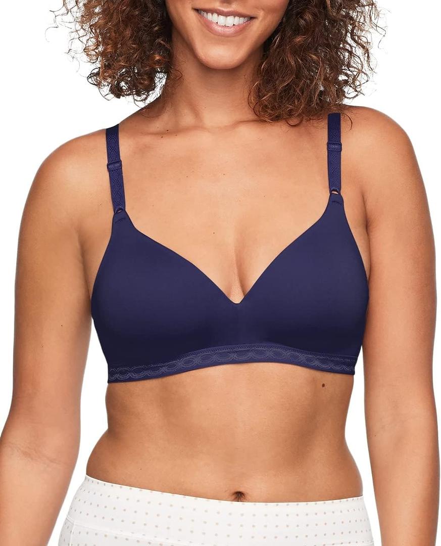 Warner's Women's Cloud 9 Super Soft Wireless Lightly Lined Comfort Bra 1269 (36B, Evening Blue)