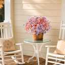 Fake Fall Mums Flowers Artificial for Outdoor Decoration 12 Bundles Faux Fall Mums Flowers for Outdoor Planters Silk Orange Daisy UV Resistant for Porch Front Door Patio Outside Yard Dcor