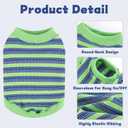 Dog Shirt, Pet Clothes for Chihuahua, Yorkie Teacup Costumes Striped, Small Dogs Sleeveless Tank Top Vest, Breathable Cotton Puppy T-Shirt, Cat Apparel Outfit (Green, L)