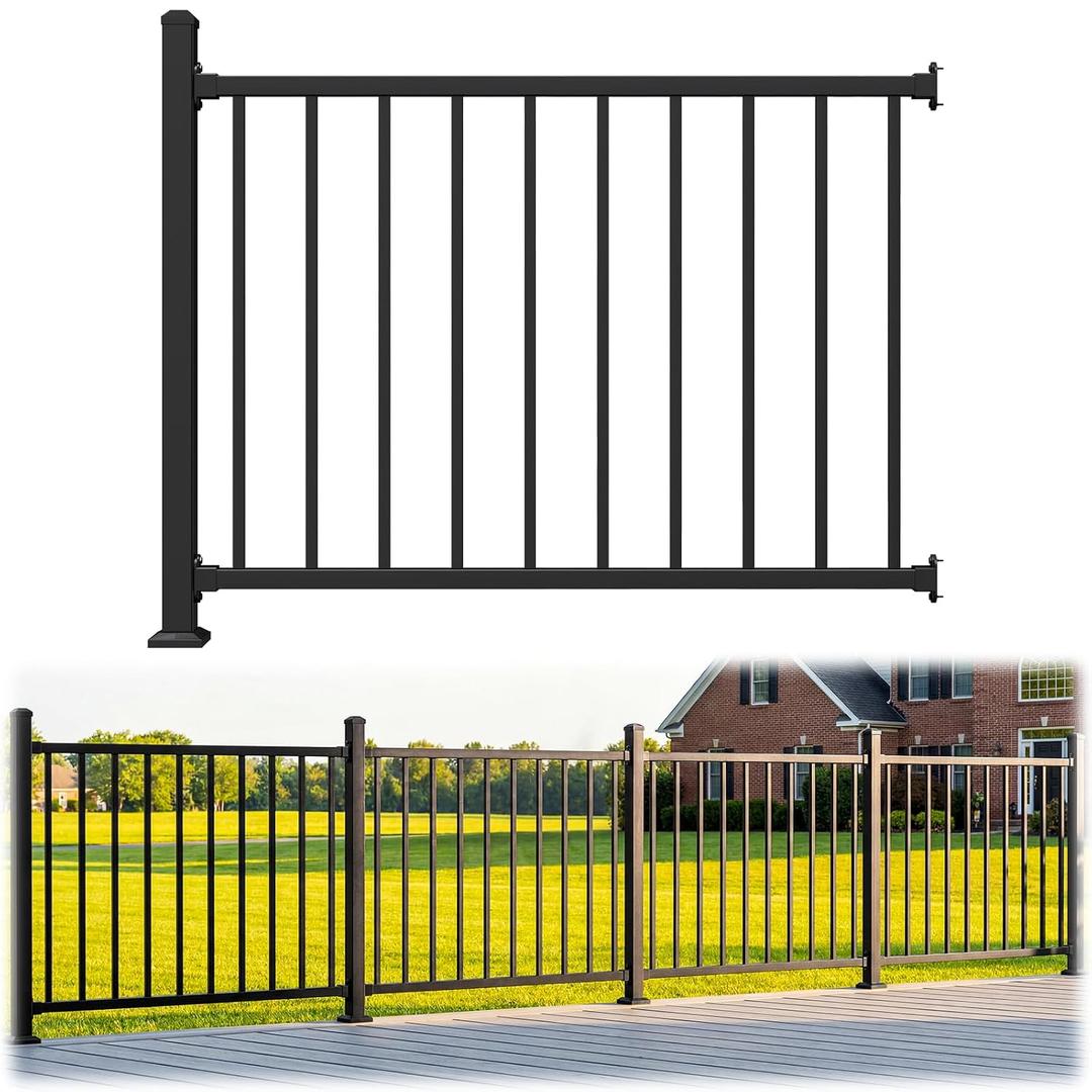 Guwezoy 36 in. H x 4 ft. W Modular Aluminum Deck Railing Kits with Post