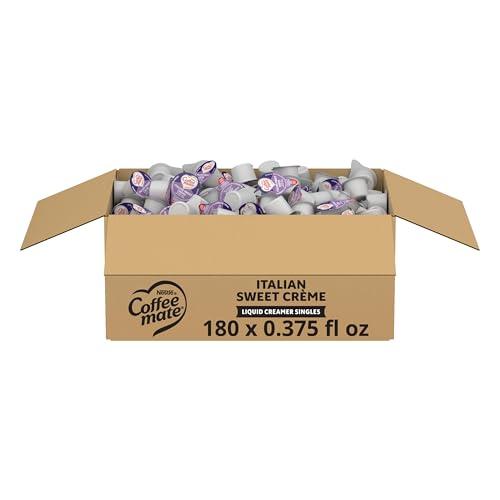 Nestle Coffee mate Coffee Creamer, Italian Sweet Creme, Liquid Creamer Singles, Non Dairy, No Refrigeration, 0.375 fl oz Tubs (Pack of 180) Best By Apr 2026