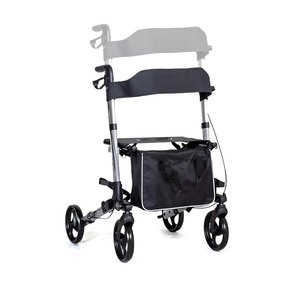 Fenetic Wellbeing Rollator Walkers for Seniors with Seat Lightweight Foldable - All Terrain Rollator for Travel & Storage - Height Adjustable Handles, Easy-Lock Brakes & Storage Bag - Supports 266lb