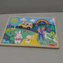Melissa & Doug Ms. Rachel Wooden Song Peg Puzzle, 6-Piece Light-Activated Sound Puzzle with Full Songs, Toddler Toys for Boys and Girls Ages 2-5+ Years - FSC Certified