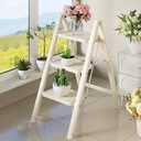 3 Step Ladder, Step Stool for Adults, Protable Carbon Steel Folding Stool with Wide Anti-Slip Wide Pedals, 330lbs Sturdy Steel Ladder for Household and Kitchen