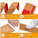 Vinyl Floor Transition Strip Door Threshold Self Adhesive 36 inch, Thresholds for Doorways, Edge-Reducer Transition-Strips for Door/Floor (Light Brown)