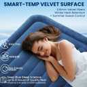 KINGJERRY Air Mattress Queen with Built in Pump, Soft Dual-Layer Design | 800 lbs Stable Support, Upgraded Flocked Surface Design, 3-Minute One-Touch Inflation, Portable for Home Guests and Camping