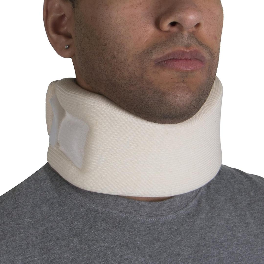 OTC Cervical Collar, Soft Contour Foam, Neck Support Brace, White Average 3" Depth, Large