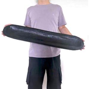 Wooden Dough Bowls DecorativeRustic Bread Long Bowls Decor Wood Tray, Hand Carved for Table Centerpiece Decor, Home Decor (30 * 6 * 2 inch Black), Large