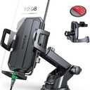 SUUSON Upgraded 3-in-1 Car Phone Holder Mount [Powerful Suction] Phone Mount for Car Dashboard Air Vent Windshield, for All iPhone Android Phone, Dark Black