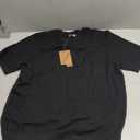 PJ PAUL JONES Mens Casual T-Shirts Classic Short Sleeve Knit Tees Crewneck Solid Tee Shirts (Large, Black)