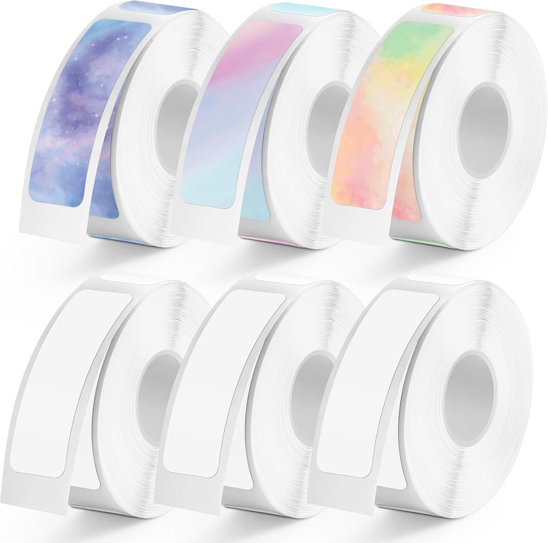 960 Pcs MIARALA Nebula/Galaxy Series D30 Label Tape 12mm40mm(0.47"x1.57"), D30 Label Maker Tape Self-Adhesive Label Tape for D30 Printer, 6 Rolls