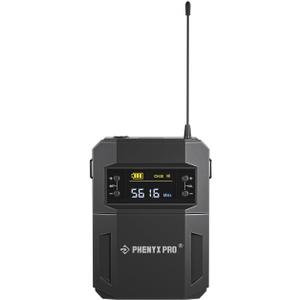 Phenyx Pro Wireless Bodypack Transmitter, UHF Bodypack with 3-Pin XLR Jack, Selectable 30 Frequencies, Compatible with PTU-52/PTU-5200/PTU-4200 Wireless Microphone System (PWB-4200)
