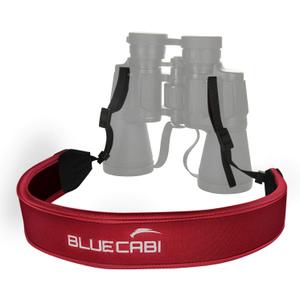 Neoprene Neck Shoulder Strap for Cameras and Binoculars - Comfortable Adjustable Fit for Men and Women with Anti Slip Material - Lightweight Design for Binocular Telescopes, and Rangefinders (Red)