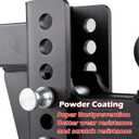 Adjustable Trailer Hitch Ball Mount for 2 Inch Receiver, 6" Drop/Rise Tow Hitch with 2" & 2-5/16" Dual Ball, Heavy Duty 20,000 LBS Capacity Truck Hitch Receiver, Powder Coated Steel with Hitch Lock