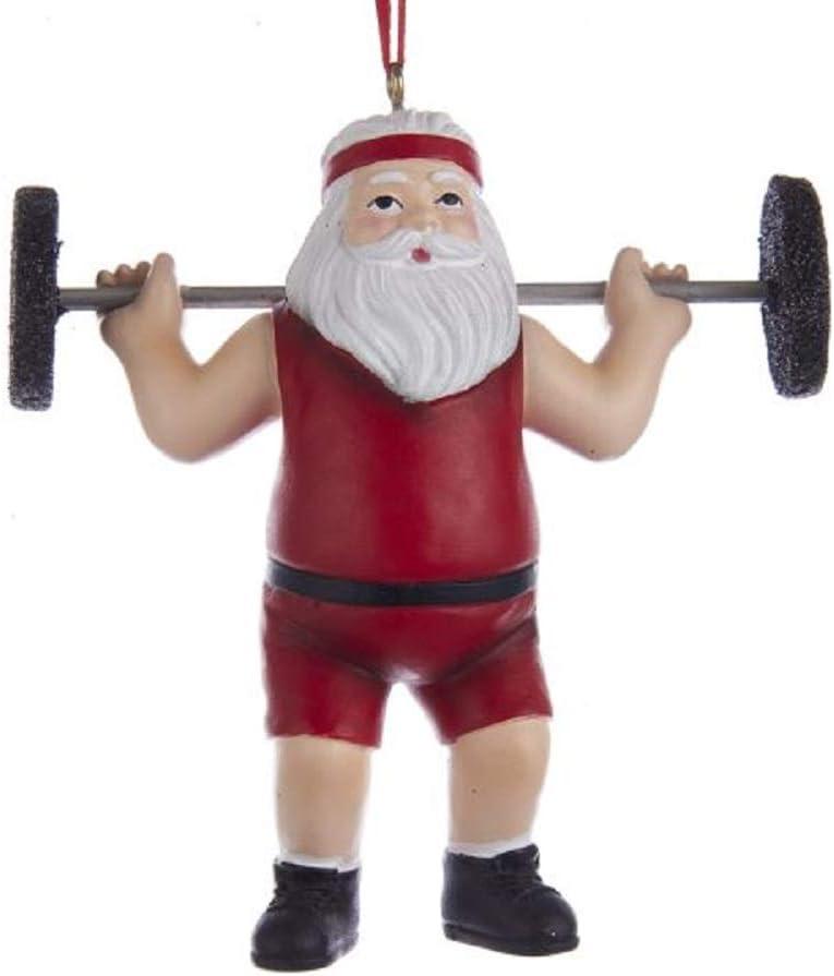Kurt S. Adler Santa Weightlifter Ornament A1861 New, Christmas