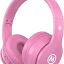 Headphones Kids Bluetooth 5.4 Wireless Play Time 68H Safe Volume Limit 85/94dB Over-Ear Foldable Headset,Fast Charging,with Aux Cord Built-in Mic for Toddler Child Pad Study Tablet Pink