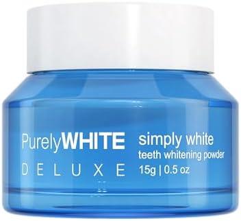 PurelyWHITE DELUXE, Whitening Powder - Removes Stains, No Sensitivity - Enamel-Safe Toothpaste Whitening Powder for Coffee, Tea, Food Stains.