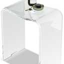 Acrylic Anti-Skip Shower Bench, Clear Shower Stool for Inside Shower, Modern Shower Chair with Curved Seat & Water Leaking Hole 300LBS Weight Capacity
