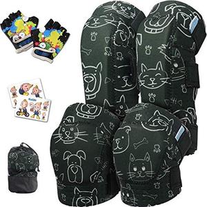 Soft-Style Kids Knee and Elbow Pads with Bike Gloves, Flexible Impact-Resistant Gear for Ages 2-11, Designed for Balance Bikes, Roller-Skating, and Skateboarding